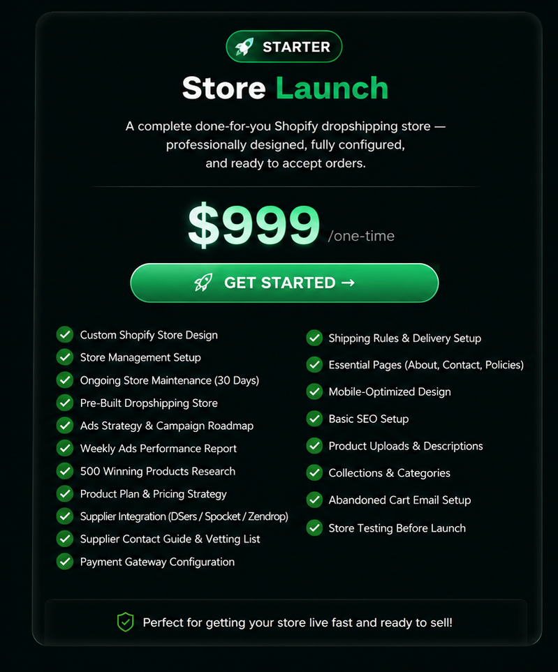 Store Launch — Starter Package