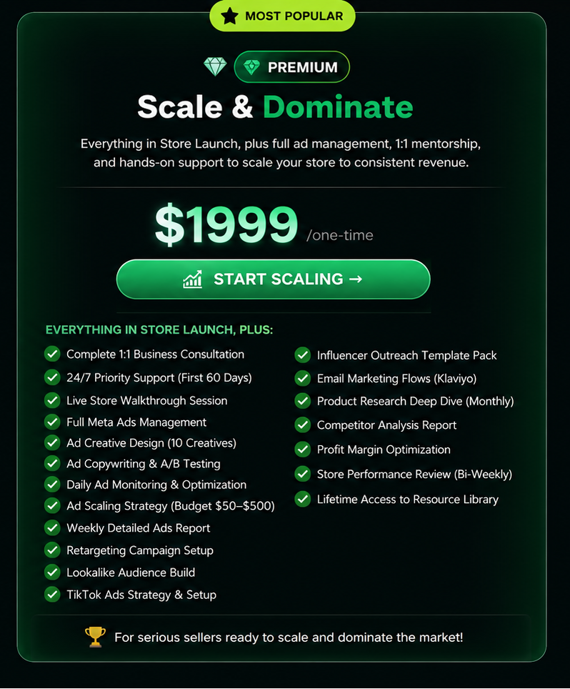 Scale & Dominate — Premium Package